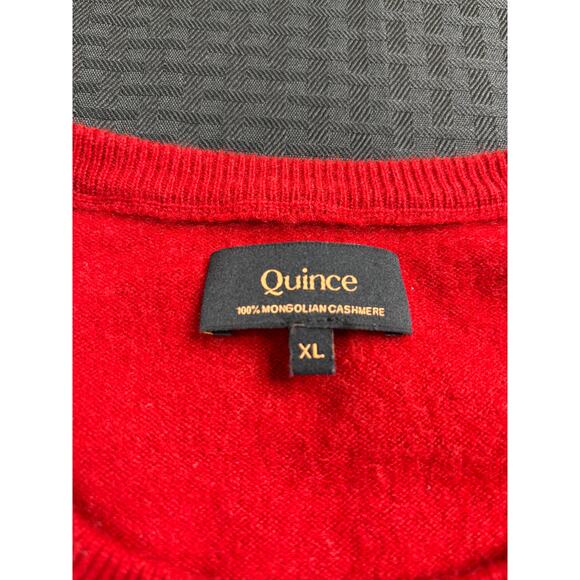 Quince 100% Mongolian Cashmere Crewneck Red Sweater, Women's Extra Large - Picture 3 of 3